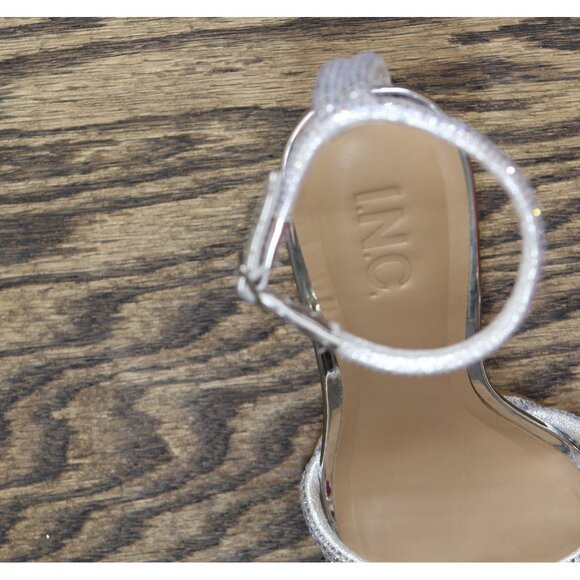 International Concepts Womens Tahara Sandals Heels Stiletto Silver Bling Gray 7M - Picture 7 of 12